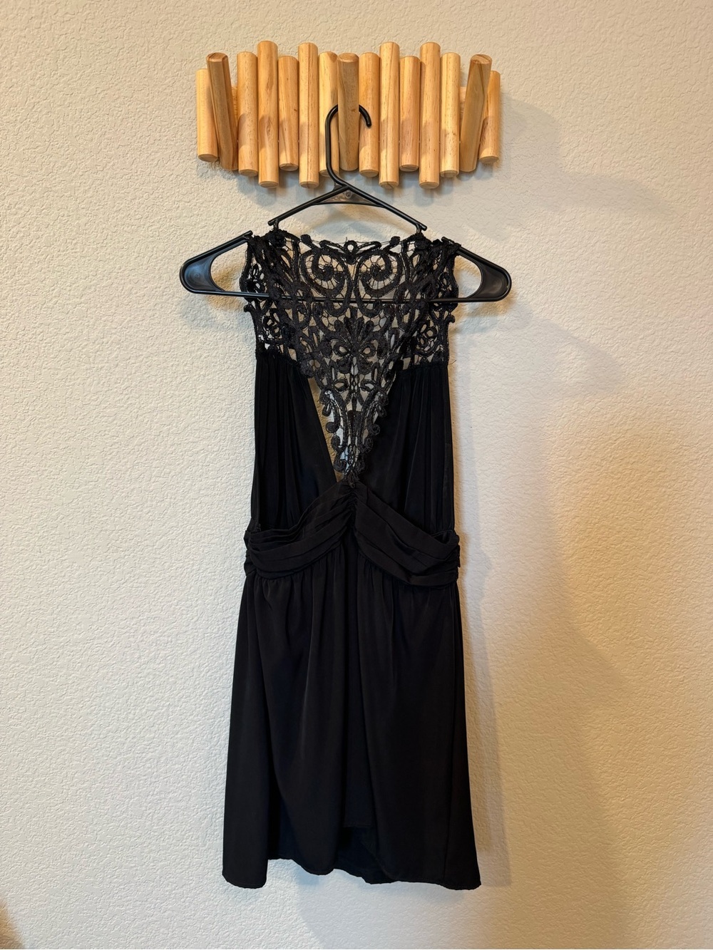 Black Lace Detail Cocktail Dress | Elegant Night Out Mini Dress
